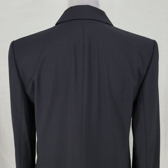 Ann Taylor Jacket Womens 10 Dark Navy Blue Wool Blend Lined Blazer Pockets - Picture 8 of 15
